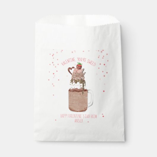 Sachets En Papier Lait de chocolat Saint Valentin (Devant)