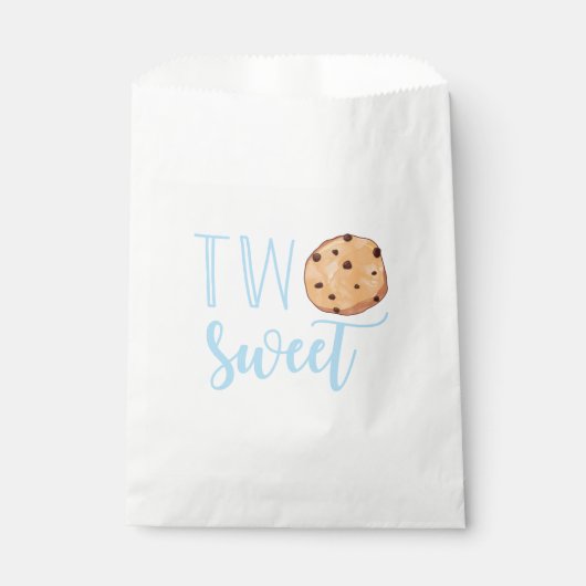 Sachets En Papier Lait et biscuits bleu 2e anniversaire deux sucrés (Devant)