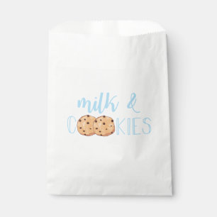 Sachets En Papier Lait et biscuits bleu fête d'anniversaire