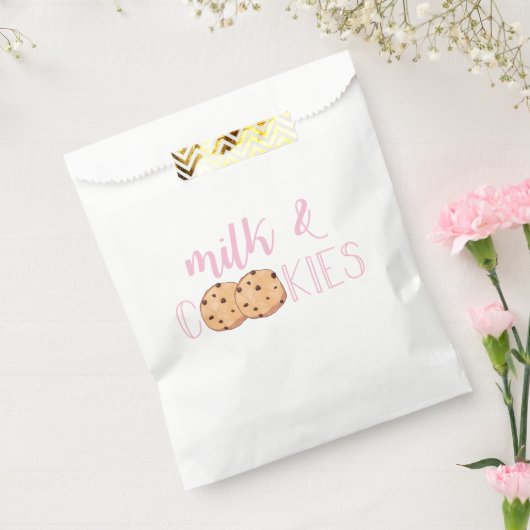 Sachets En Papier Lait et biscuits Fête d'anniversaire rose (Scellé)