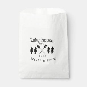 Sachets En Papier Lake house et. Date année coordonnées personnalisé