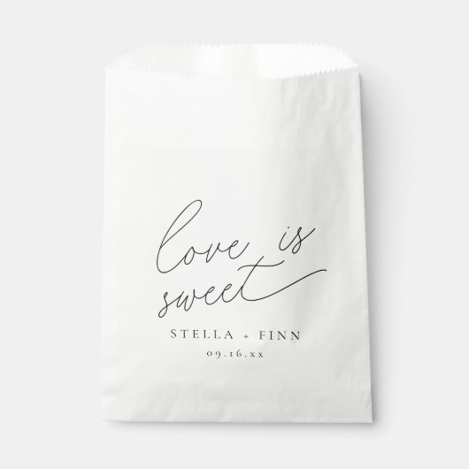 Sachets En Papier L'amour du script moderne est Mariage sucré (Devant)