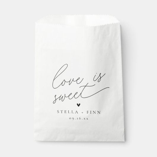 Sachets En Papier L'amour du script moderne est Mariage sucré (Devant)