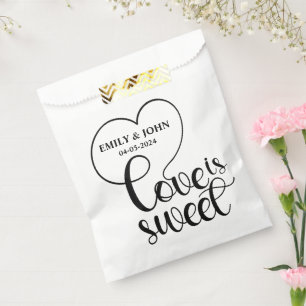 Sachets En Papier L'Amour Élégant Est Douce calligraphie Cœur