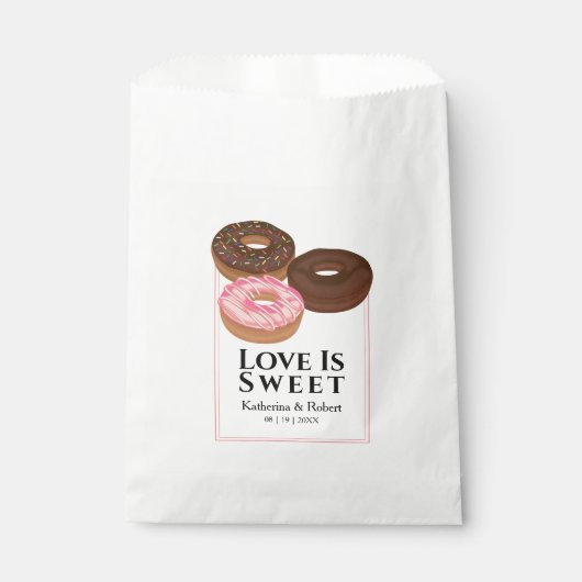 Sachets En Papier L'Amour Est De La Donut Douce | MARIAGE (Devant)