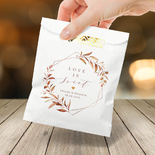 Sachets En Papier L'amour est doux automne verdure mariage géométriq