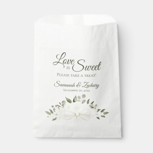 Sachets En Papier L'amour est doux blanc Roses Bouquet Élégant Maria (Devant)