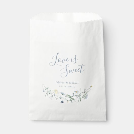 Sachets En Papier L'amour est doux Dusty Blue Fleur sauvage Rustic B (Devant)