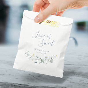Sachets En Papier L'amour est doux Dusty Blue Fleur sauvage Rustic B