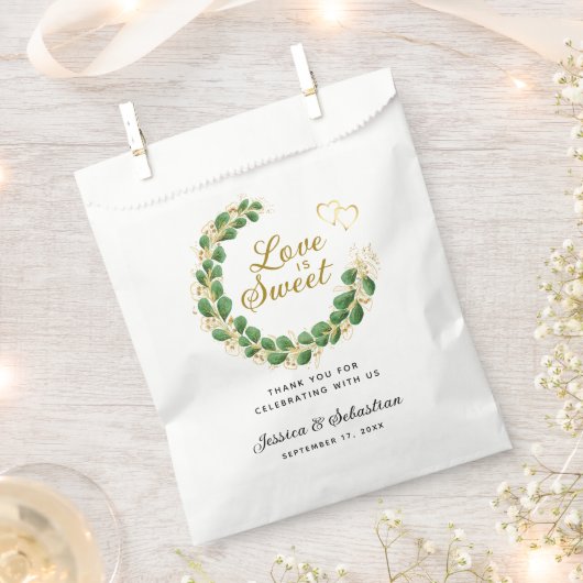 Sachets En Papier L'amour est doux Élégant Eucalyptus Merci Mariage (Coupé)