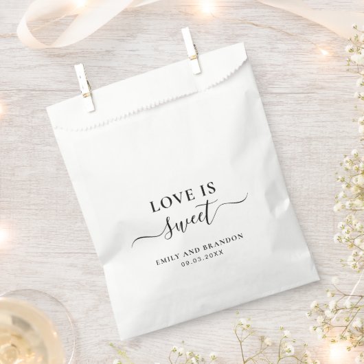 Sachets En Papier L'amour est doux élégant Mariage moderne (Coupé)
