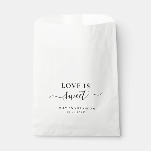 Sachets En Papier L'amour est doux élégant Mariage moderne (Devant)