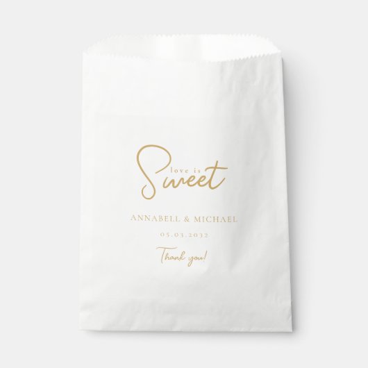 Sachets En Papier L'amour est doux ! Élégant, Simpel, Mariage (Devant)