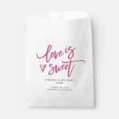Sachets En Papier L'amour est doux Magenta rose Mariage Coeur amusan (Devant)