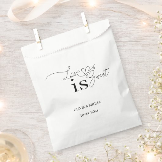 Sachets En Papier L'amour est doux : Mariage de script élégant (Coupé)