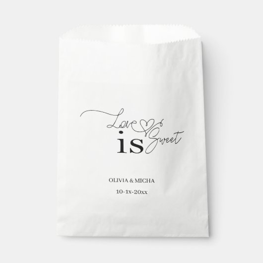 Sachets En Papier L'amour est doux : Mariage de script élégant (Devant)