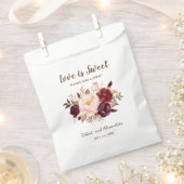 Sachets En Papier L'amour est doux Marsala Fleurs Mariage Treat (Coupé)