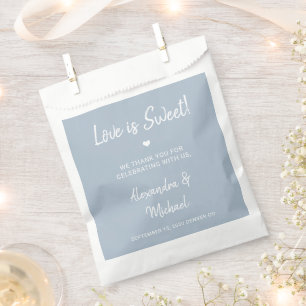 Sachets En Papier L'amour est doux moderne bleu mariage