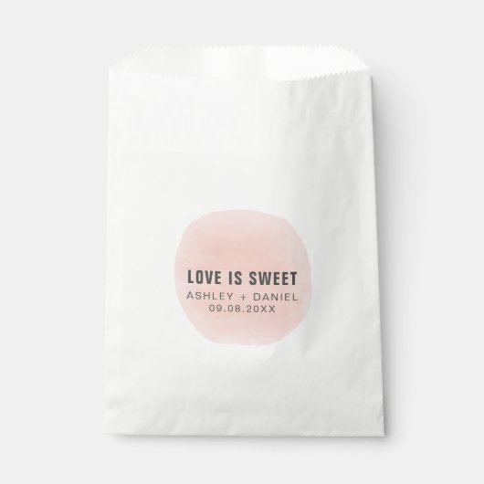 Sachets En Papier L'amour est doux, moderne Mariage Treat Sacks, (Devant)