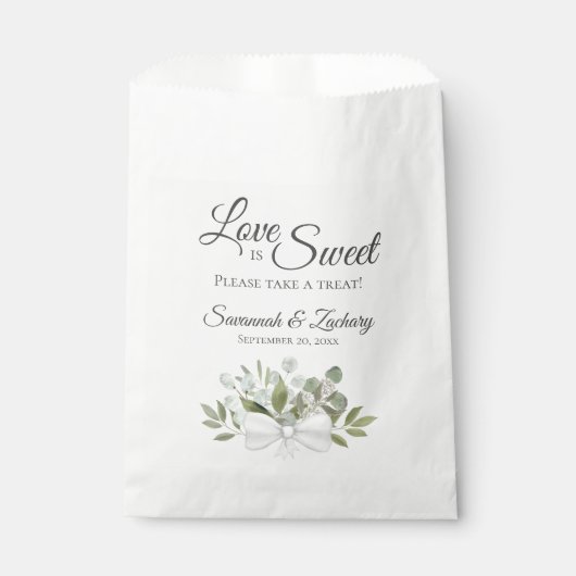 Sachets En Papier L'amour est doux Rustique Eucalyptus & Mariage de (Devant)