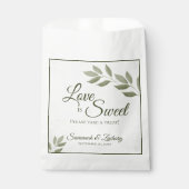 Sachets En Papier L'amour est doux Sage Vert Feuille Mariage (Devant)