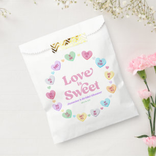 Sachets En Papier L'amour est doux Saint-Valentin Bonbons Réception