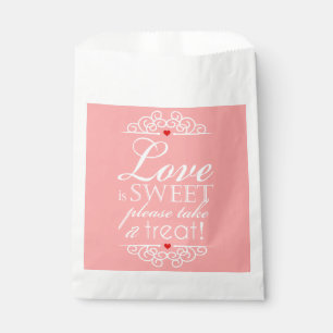 Sachets En Papier L'Amour Est Doux S'Il Vous Plaît Prenez Un Plat !