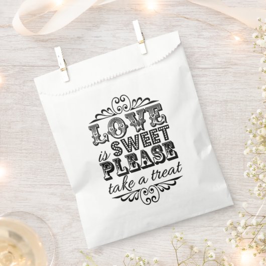 Sachets En Papier L'Amour Est Doux, S'Il Vous Plaît, Prenez Un Plat  (Coupé)
