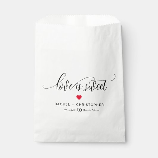 Sachets En Papier L'amour est doux Simple Élégant Mariage de script (Devant)