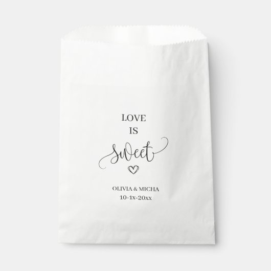Sachets En Papier L'amour est doux simple Élégant Mariage Keepsaké (Devant)
