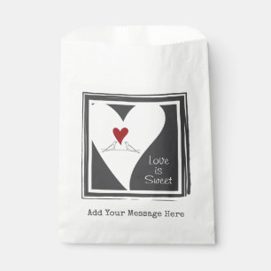 Sachets En Papier L'amour est doux Simple Inséparables modernes Coeu