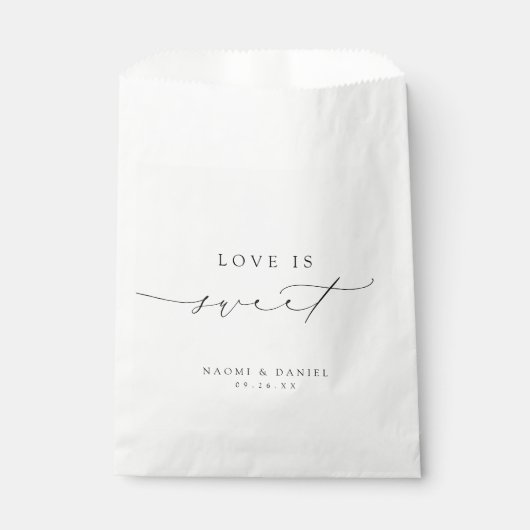Sachets En Papier L'amour est doux Simple Moderne Chic Script (Devant)
