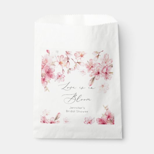Sachets En Papier L'amour est en fleur cerisier fleuri nuptiale (Devant)