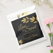 Sachets En Papier L'amour est Feuille doré doux sur Mariage noir (Scellé)