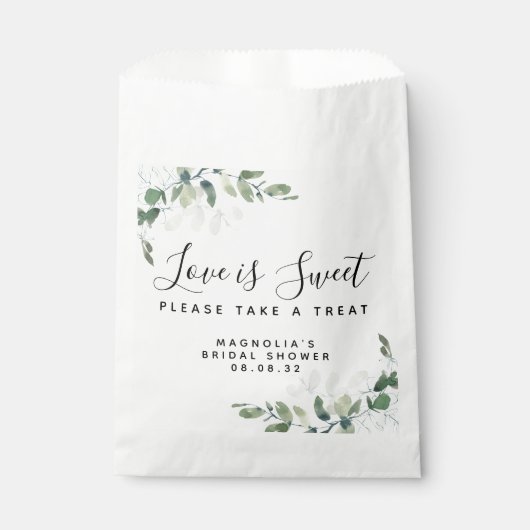 Sachets En Papier L'amour est la Fête des mariées douce d'Eucalyptus (Devant)