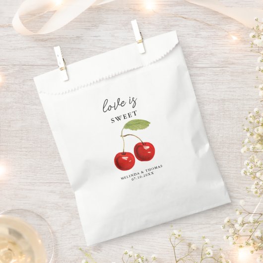 Sachets En Papier L'amour est Mariage de cerise douce (Coupé)