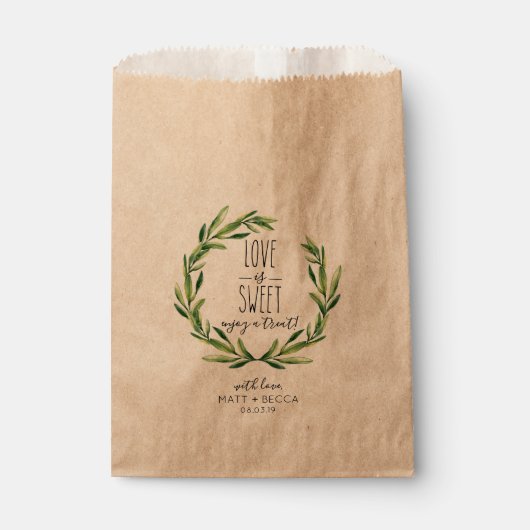 Sachets En Papier L'amour est Mariage doux Traiter Kraft Favor Sac (Devant)