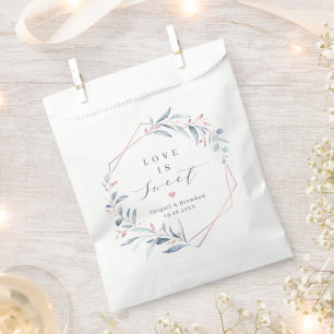Sachets En Papier L'amour est Rose doux Or Dusty bleu vert