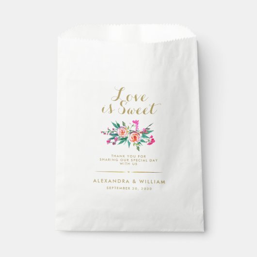 Sachets En Papier L'amour est sucré Mariage Candy Bar Traitements (Devant)