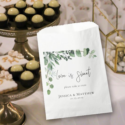 Sachets En Papier L'amour est un doux Mariage d'Eucalyptus