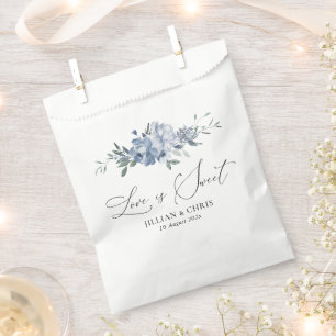 Sachets En Papier l'amour est un mariage à fleurs bleu sucré