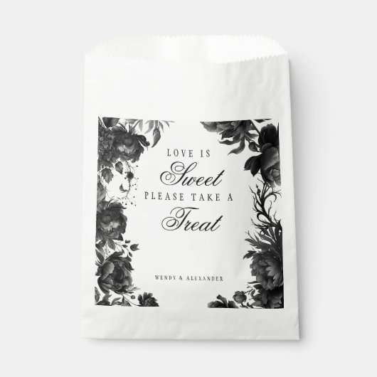 Sachets En Papier L'amour gothique blanc classique est Mariage doux (Devant)