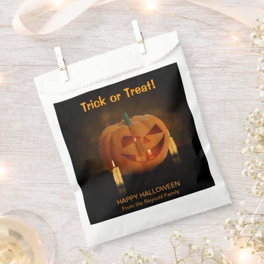 Sachets En Papier Lanterne Citrouille d'Halloween avec bougies (Coupé)