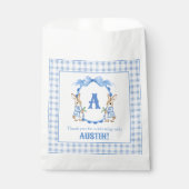 Sachets En Papier Lapin Bleu En vichy Monogramme Crest (Devant)