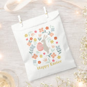 Sachets En Papier Lapin de Pâques et fleurs de printemps (Coupé)
