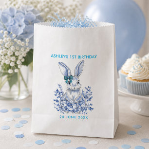 Sachets En Papier Lapin Floral Bleu pour les 1 ans d'Enfants