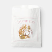 Sachets En Papier Lapin Lapin Baby shower rose (Devant)