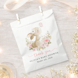 Sachets En Papier Lapin Mignon, Papillon, Fleurs Roses, Baby Shower