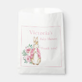 Sachets En Papier Lapin Rose Lapin Baby shower Floral (Devant)
