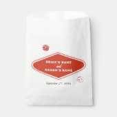 Sachets En Papier Las Vegas Casino Destination Mariage Rouge Blanc (Devant)